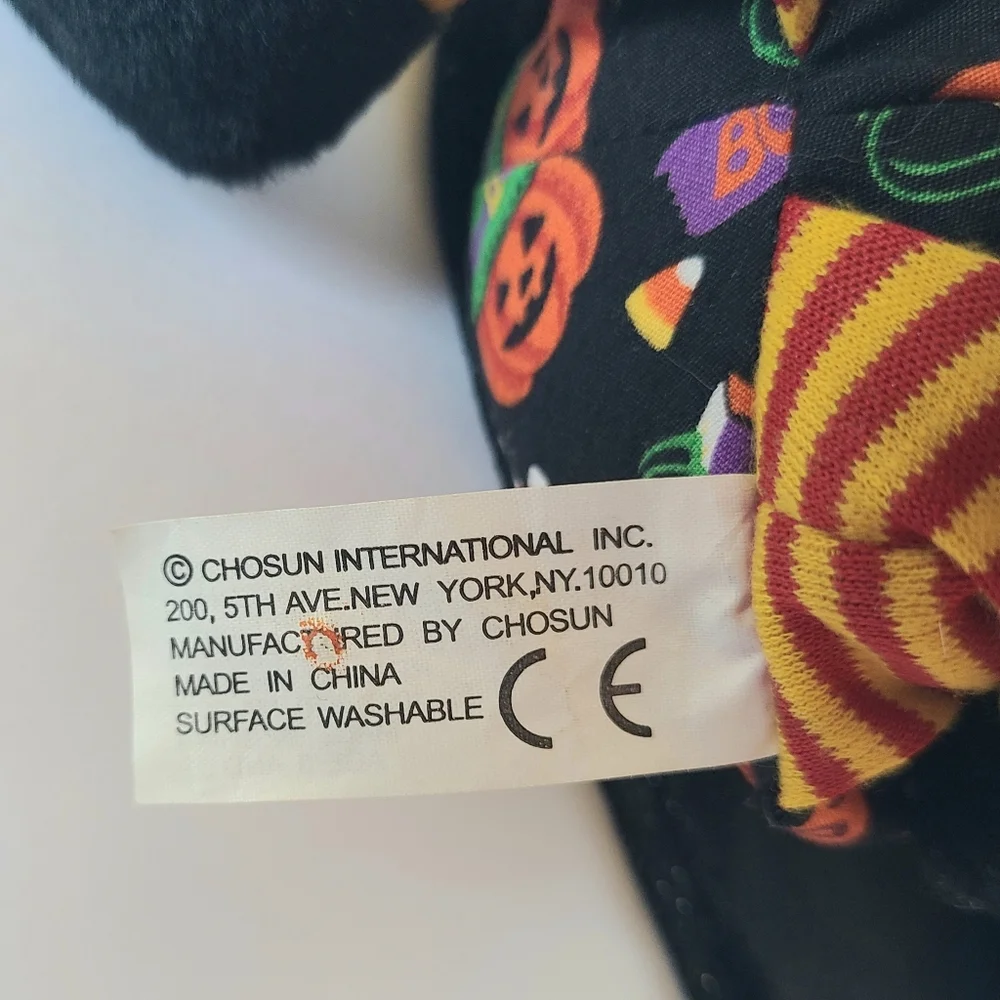 Whimsical Chosun Halloween Witch Plush Stuffed Doll Shelf Sitter Pumpkin Toy Vtg